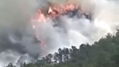 The China Eastern crash set off a forest fire, which was visible from space. 