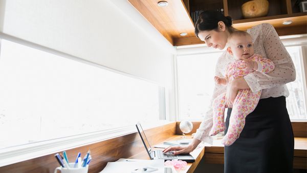 Mother board: for work-from-home mums it's important to organise your technology. Image: Getty