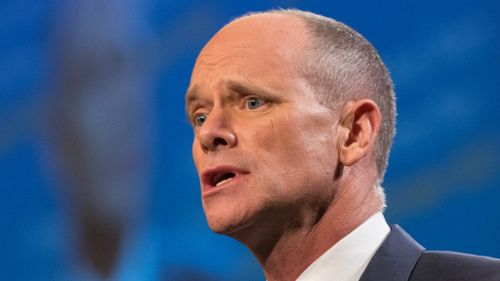 Former Queensland premier Campbell Newman has been criticised for taking a swipe at police after a woman was killed by a bus in Brisbane's CBD. Picture: AAP