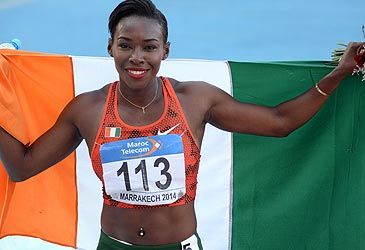 Which nation does the flag this athlete is carrying represent?