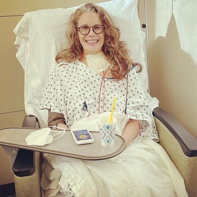 Melissa Gilbert shares photo from hospital after spinal surgery.