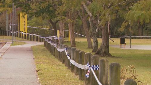 A large crime scene has been established at the park where the man's body was found.