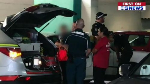 Authorities freed a toddler form a car at Australia Fair. (9NEWS)