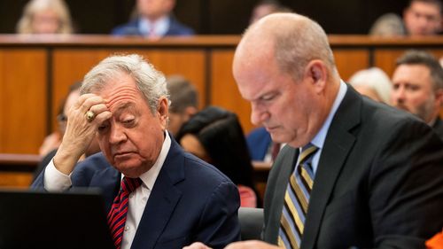 Alex Murdaugh's defense attorneys Dick Harpootlian, left, and Jim Griffin before a hearing on January 16 at the Richland County Judicial Center in Columbia.