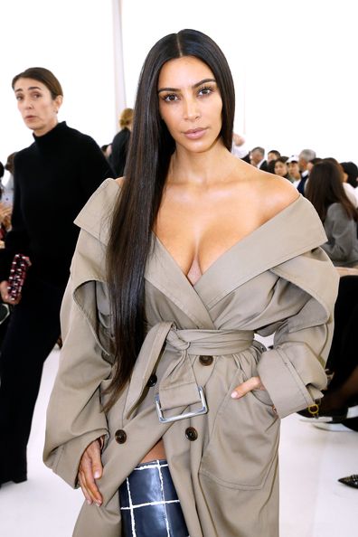Kim Kardashian attends the Balenciaga show during Paris Fashion Week on October 2, 2016 in Paris, France.