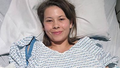 Bindi Irwin in hospital after undergoing endometriosis surgery.