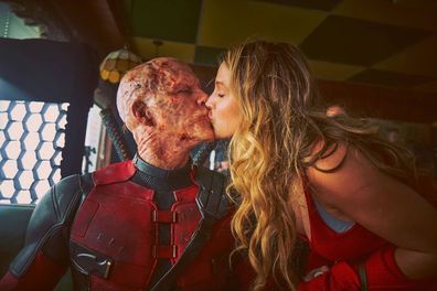 Blake Lively and Ryan Reynolds on the set of Deadpool & Wolverine.