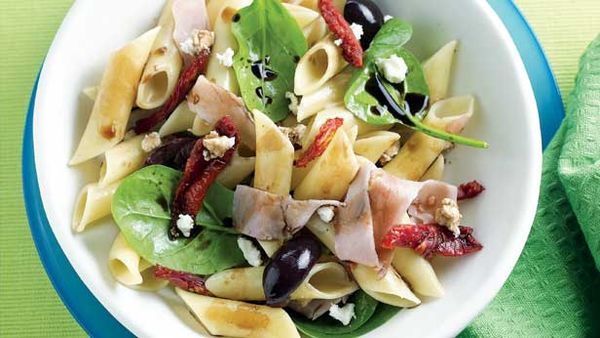 Warm pasta salad