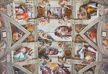 The central panels of the Sistine Chapel ceiling depict stories from which book?