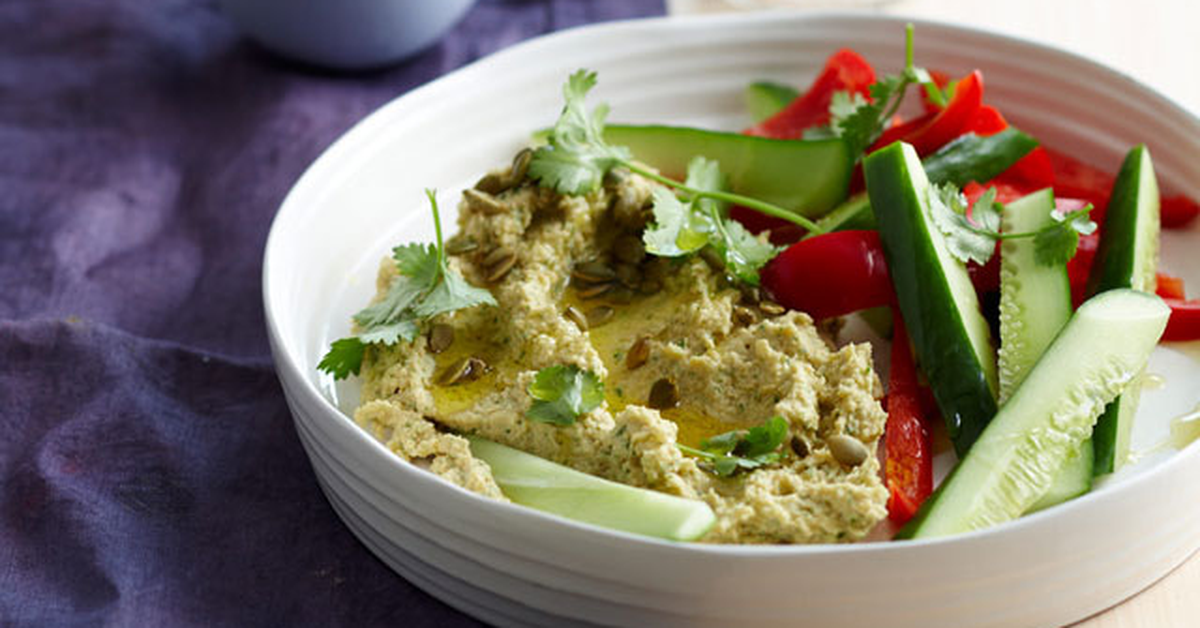 Coriander hummus with pepitas - 9Kitchen