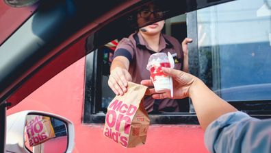 Using a mobile to pay at a drive-thru