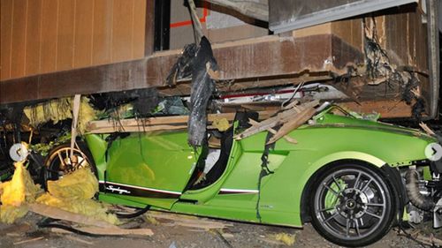 Drunk driver smashes lime green Lamborghini 