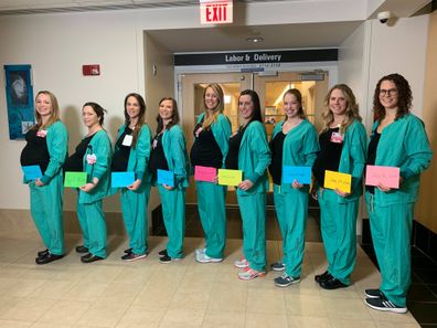 Nine nurses in USA who work together all pregnant at same time