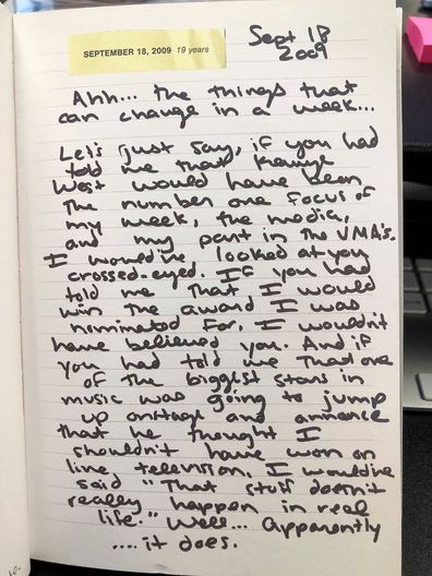 Taylor Swift's diary entry about Kanye West
