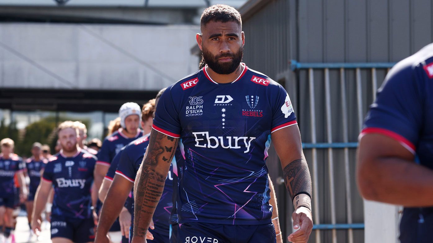 Lukhan Salakaia-Loto of the Rebels walks out during the Super Rugby Pacific pre-season match against the Fijian Drua.