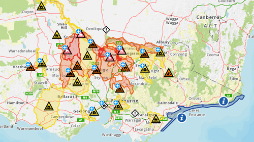 As of 5:30 am, there were 42 flood warnings in place across Victoria. 