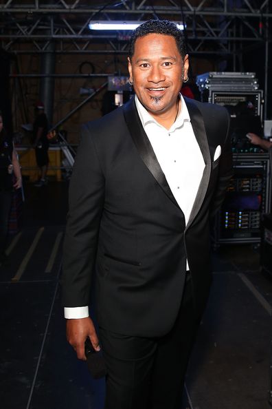 Jay Laga'aia during Woolworths Carols in the Domain at The Domain on December 19, 2015 in Sydney, Australia. Woolworths Carols in the Domain is Australia's largest Christmas concert featuring some of Australia and the world's best-loved artists performing Christmas songs and carols.