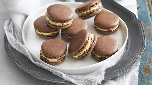 Weight watchers' chocolate and salted caramel macarons