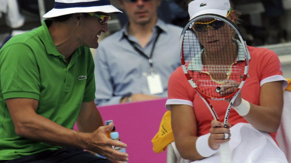 Sam Stosur (R) with David Taylor. (AAP-file)