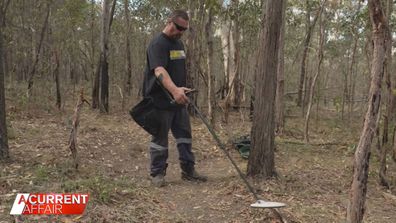 Fred Wimmer uncovered more wartime history at a plane crash site in the Brisbane suburb of Belmont.