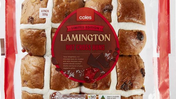 Coles Lamington Hot Cross Buns