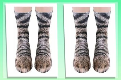 EZONEDEAL Funny 3D Animal Socks Crazy Cat paws
