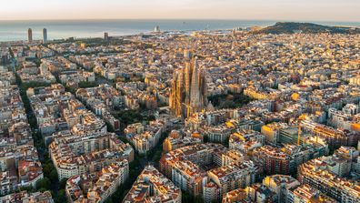 Barcelona's Grid pattern truly comes to life when viewed from above.