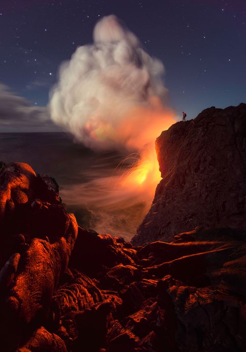 Hawaii's Kilauea volcano is spewing giant rocks and ash clouds.