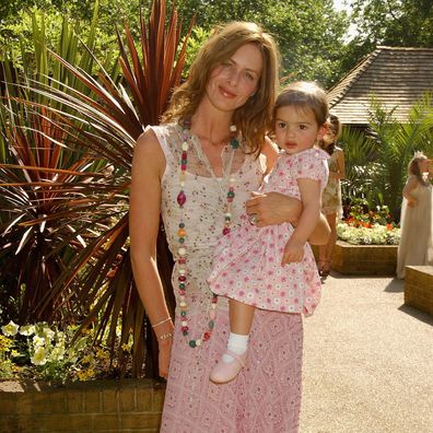 Trinny Woodall and daughter Lyla attend the Boutique Launch Party for French fashion house Dior's new Baby Dior outlet at its Harriet Square location on June 8, 2005 in London, England. 
