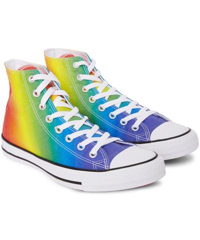 Converse Pride sneakers $120 at <a href="https://www.generalpants.com.au/shop-mens/converse/footwear/ct-pride-pack-hi-multi-coloured-1000067722-M03?gclid=CjwKEAjwvYPKBRCYr5GLgNCJ_jsSJABqwfw7dDz9C2xUaA45Mg9-HAlqoV2fh7Z4iRXn49UzCpc5ehoCMhzw_wcB" target="_blank">General Pants</a><br>