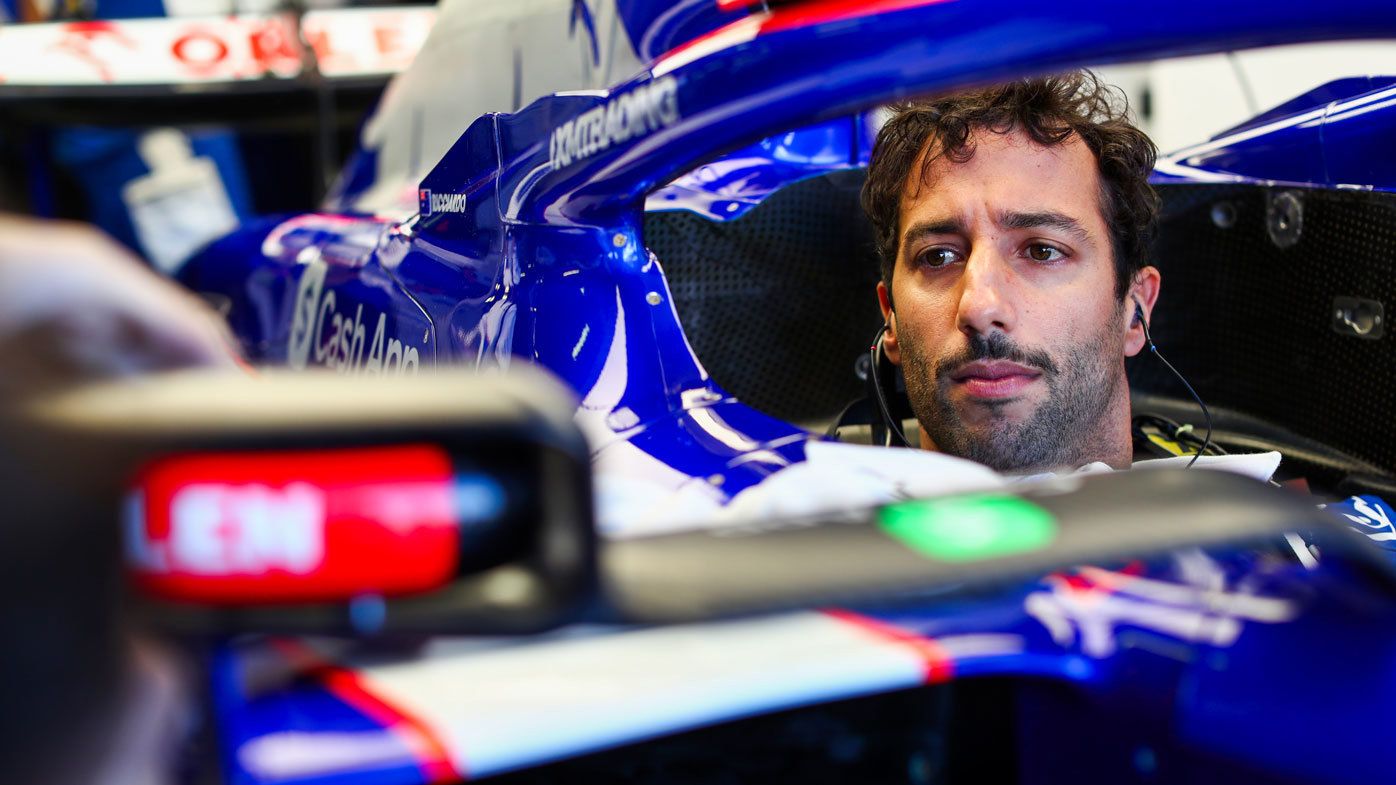 Daniel Ricciardo sits behind the wheel in his RB.