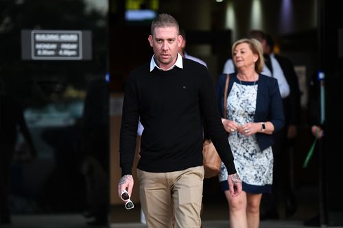 David Turner, husband of victim Kate Goodchild, leaves the inquest into the Dreamworld disaster at the Magistrates Court at Southport on Wednesday last week. Picture: AAP