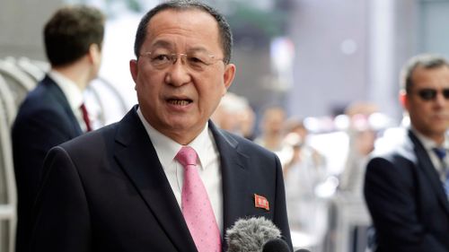 North Korean Foreign Minister Ri Yong-ho said Donald Trump "declared war" on his country. (AAP)