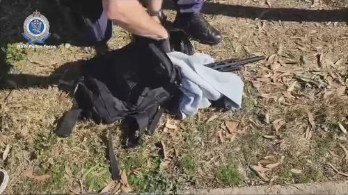 Weapons seized after the police pursuit through Sydney's west