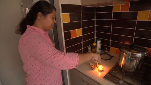 In Wahroonga in Sydney's north, mother of two Prati TP is flat out boiling water to provide food and baths for her family.