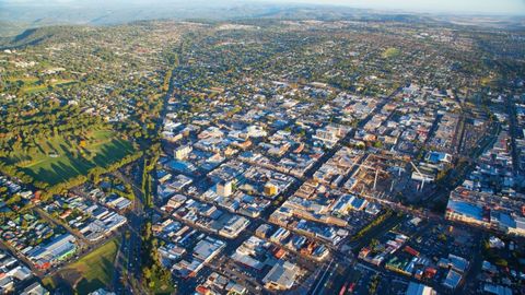 An aerial view of the Queensland city of Toowoomba.