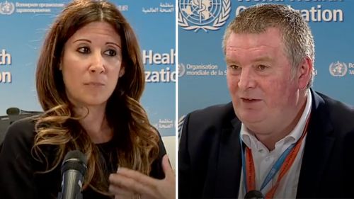 Dr Michael Ryan (right) and Dr Maria Van Kerkhove (left) from WHO Health Emergencies programme, have warned against lifting restrictions all at once