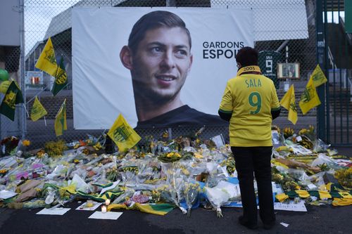A memorial to the footballer outside the Nantes stadium where he led the goalscoring charts.