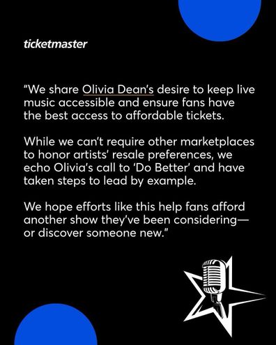Ticketmaster has responded to Olivia Dean after resale price hike scandal