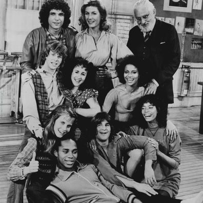 Irene Cara and the cast of Fame in 1983.