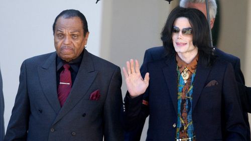 His father was in court to lend him support nearly every day, and Michael was acquitted of all counts in 2005. Picture: AP