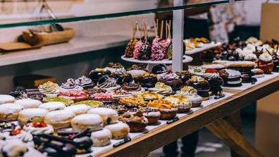 Stock image of donuts and sugary treats.