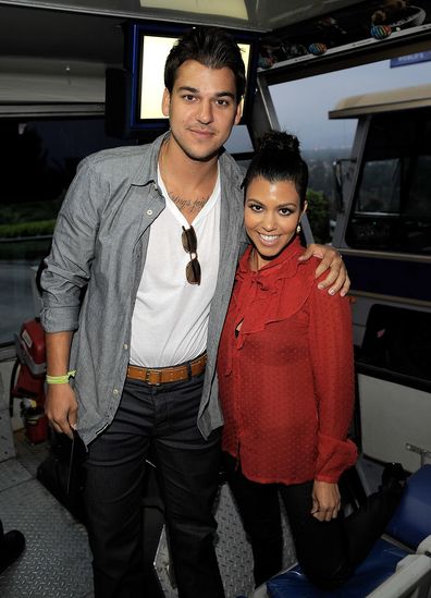 Rob Kardashian and sister Kourtney Kardashian at Universal Studios Hollywood on May 7, 2011 in Universal City, California.