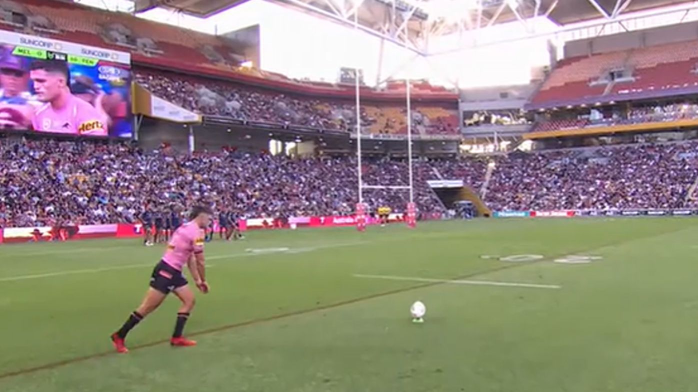 Nathan Cleary takes a conversion