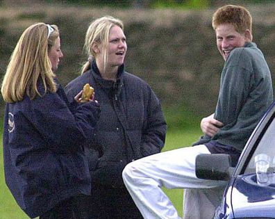 392696 01: Britain''s Prince Harry spends time with three female friends including Sasha Walpole June 9, 2001 at the Beaufort Polo Club near Tetbury in Gloucestershire, England. (Photo by UK Press/Getty Images)