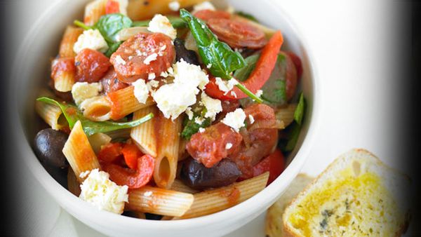 Sausage and tomato penne
