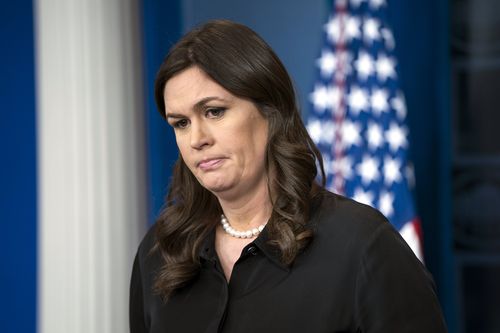 Press secretary Sarah Huckanee Sanders says Mr Porter was not forced to resign from his post. (AAP)