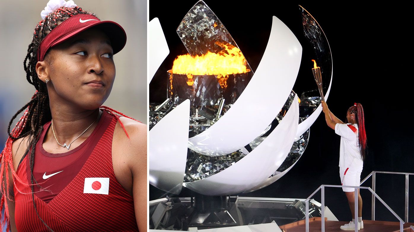 Naomi Osaka lit the Olympic cauldron at the opening ceremony.