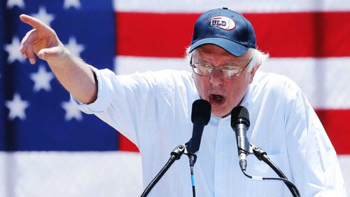 Bernie Sanders speaks at a rally. (AAP)