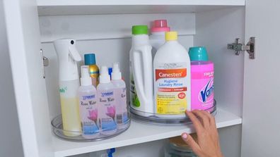 Laundry organisation hacks, lazy Susan